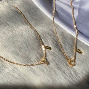 Blinged out playboy custom initial gold necklace